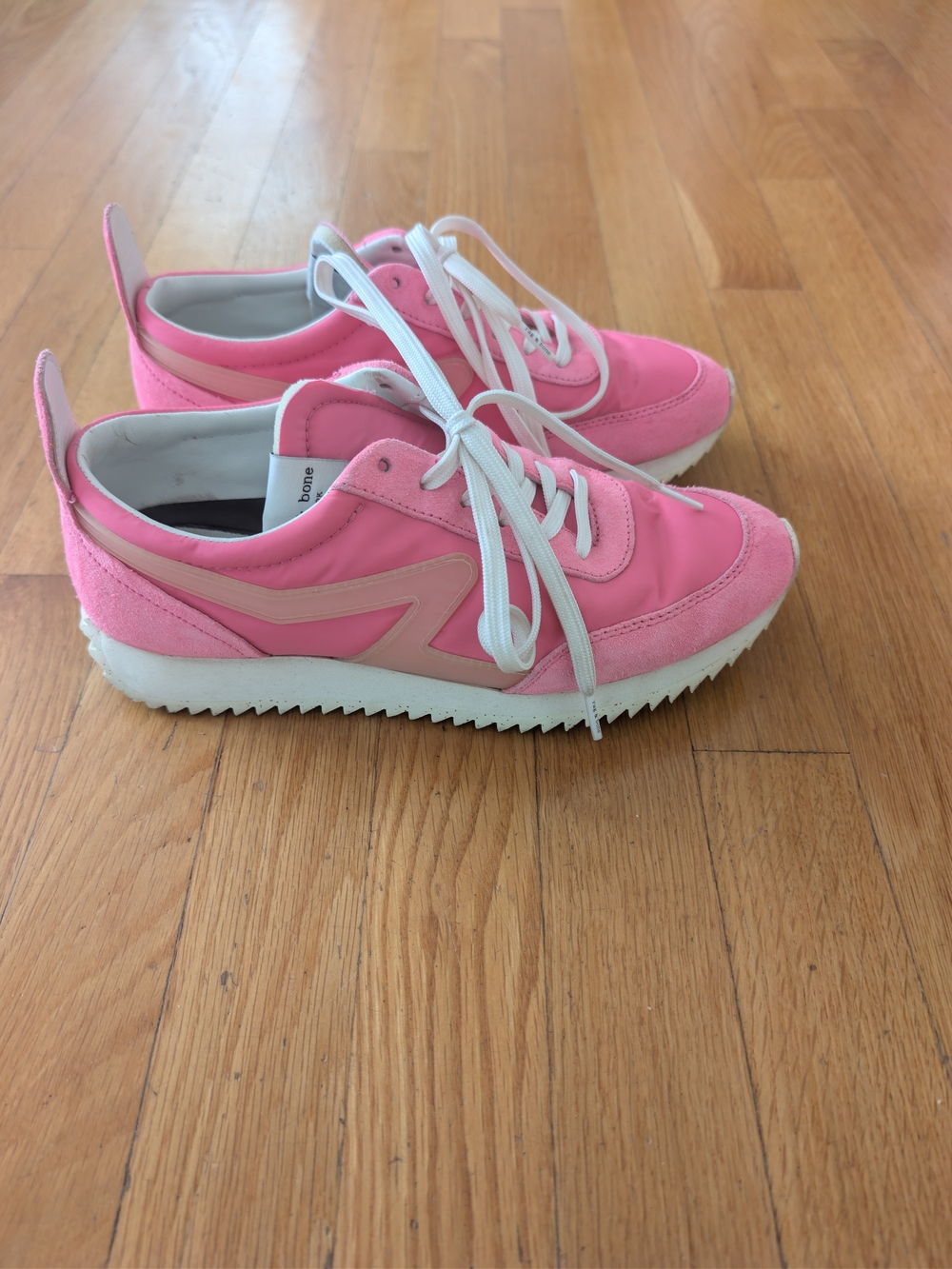 rag & bone Pink Lace-Up Women's Sneakers with White Sole